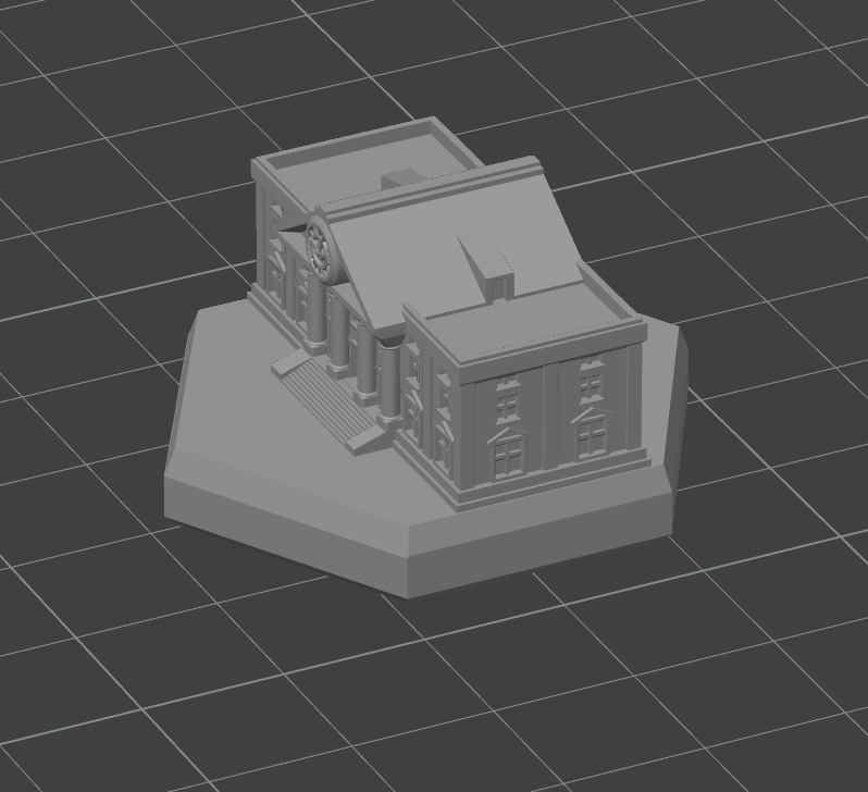 Mayor's Office Clock Tower (single hex)- Tabletop Wargame Terrain Battletech