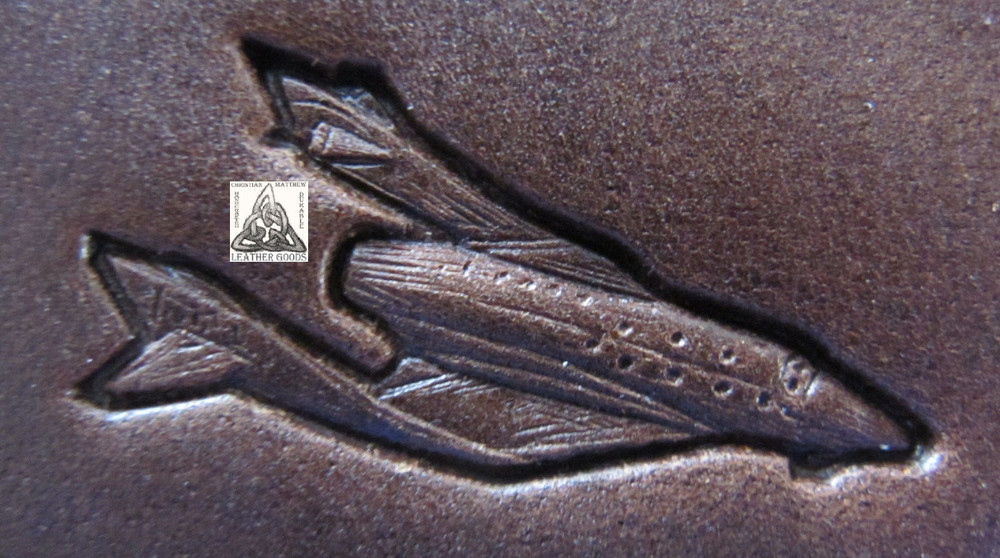 Galactic Space Shuttle 1" Leather Stamp Tool Outer Space NASA