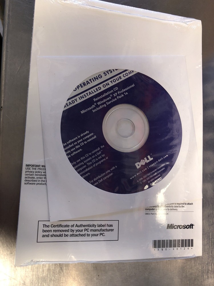 NEW Dell Microsoft Windows XP Professional OEM Software CD SP1a