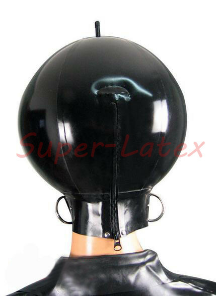 934 Latex inflatable mask full cover with D ring customized