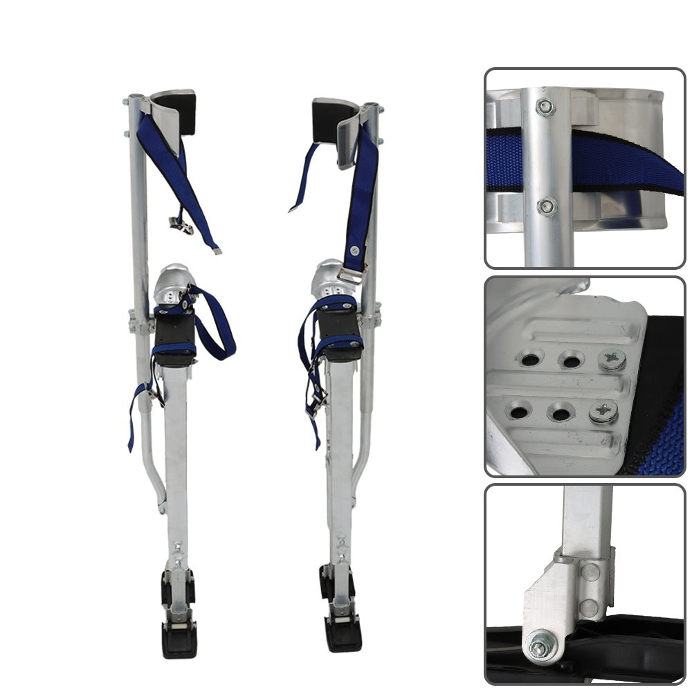 36" - 48" Drywall Stilts Adjustable Stilt For Painting Electrical Tool Silver