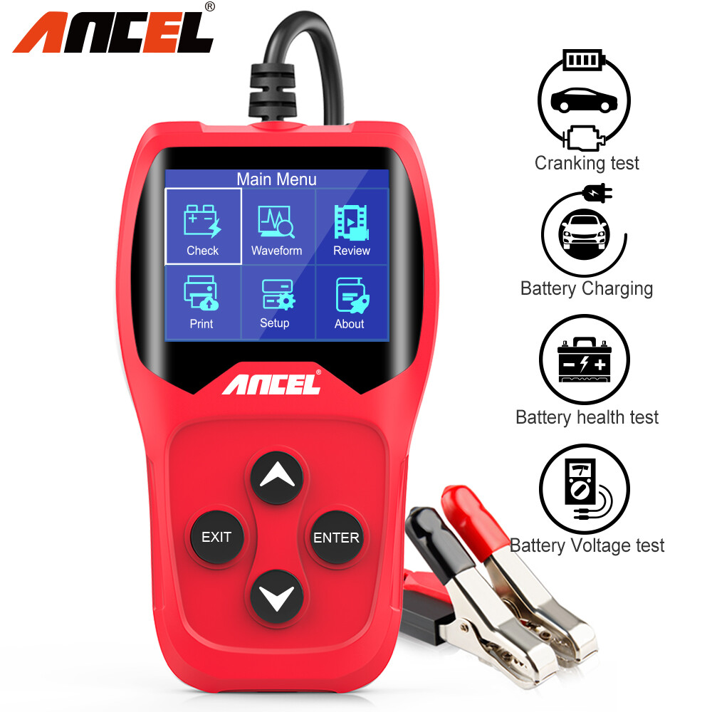 12V Car Battery Tester Bad Cell Detection Battery Cranking Charging Analyzer