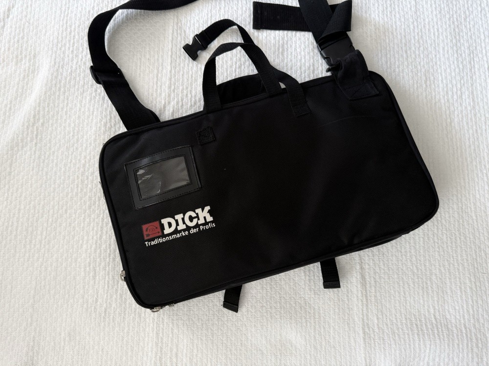 F DICK Chef Knife Bag Multi Section Culinary Carry Case Shoulder Strap Black
