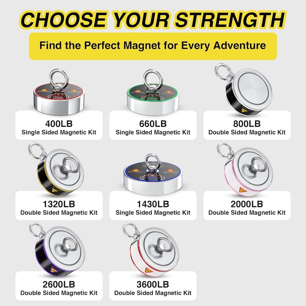Complete Magnet Fishing Set | Double Sided N52 Magnet
