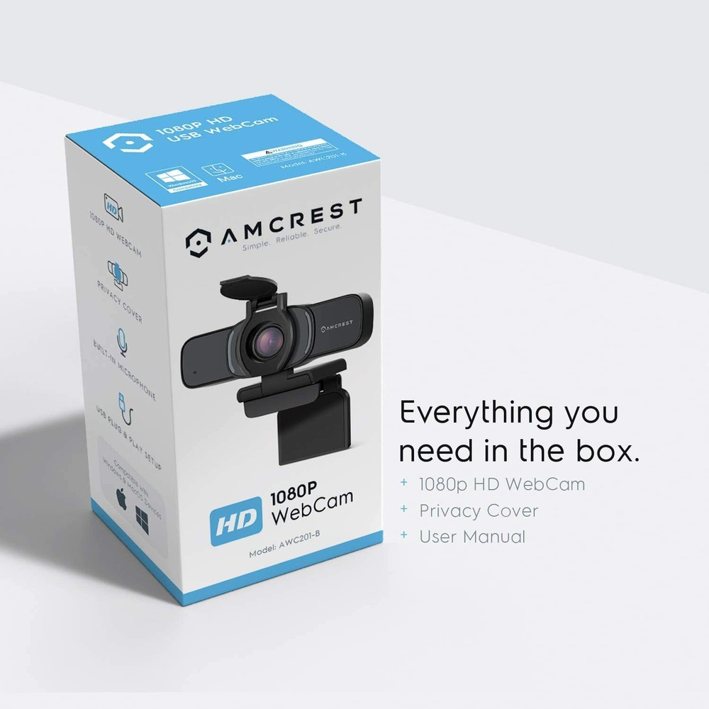 Amcrest Webcam PC Camera USB Built-in Mic Desktop Laptop Live Streaming ProHD