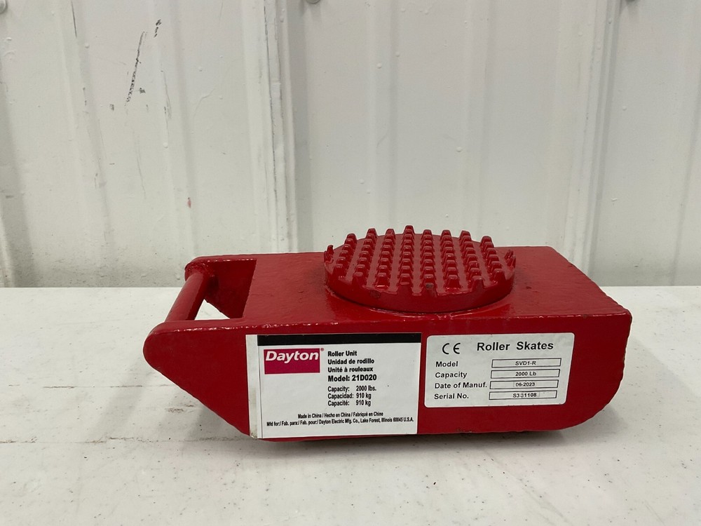 DAYTON - 21D020 Machine Roller 2,000 lb Load Capacity