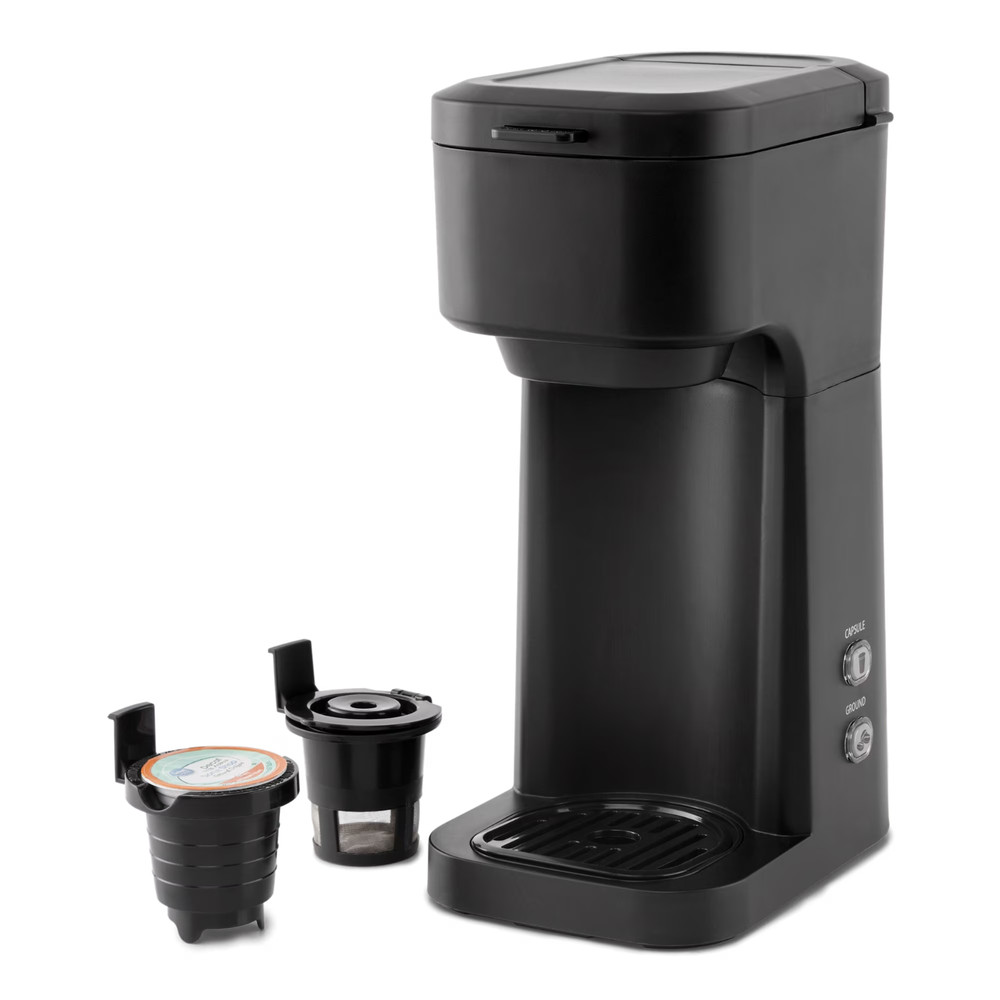 Mainstays Black Matte Single Serve Coffee Maker