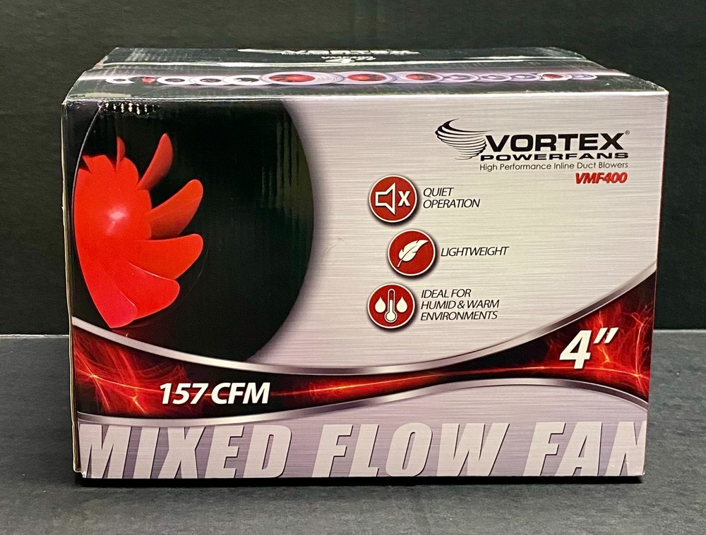4" Vortex High Performance Inline Duct Fan 157 CFM