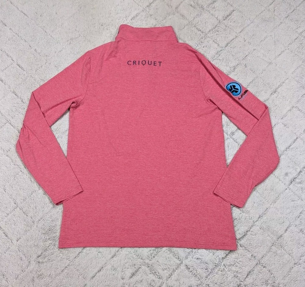 Criquet Jacket Men's M Pink Heather Feather Performance Pullover ¼ Zip Golf PGA