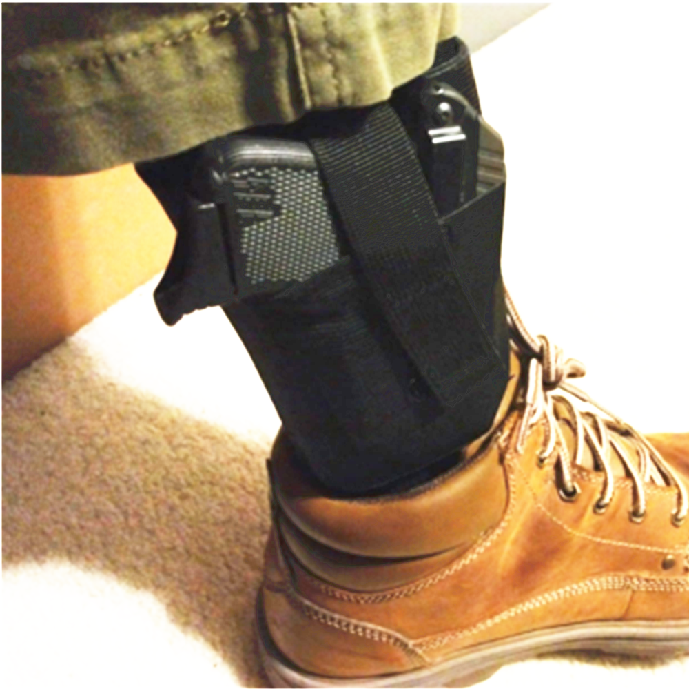 Ankle Holster for Concealed Carry with Elastic Secure Strap Pistol Concealment