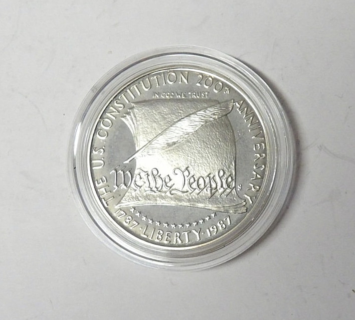 Proof 1987-S U.S. Constitution Centennial Commemorative Silver Dollar 90% Silver