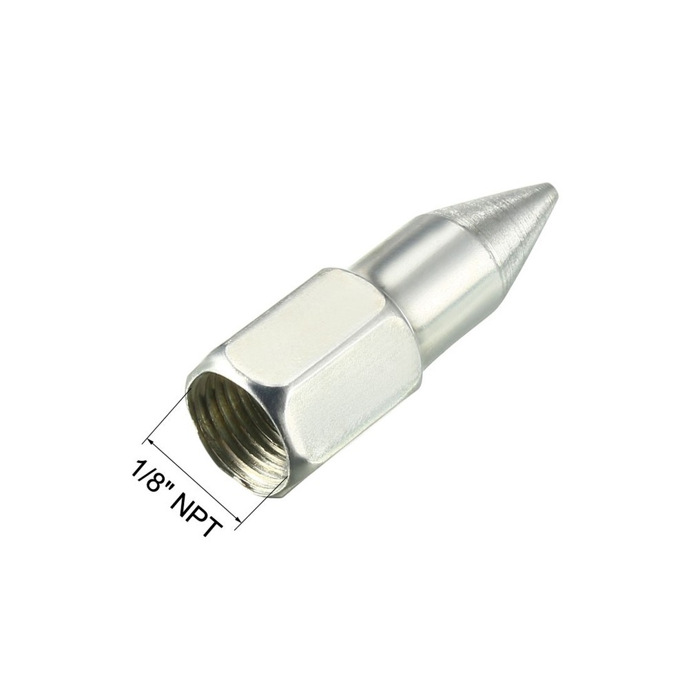 2pack 1/8" NPT Grease Fitting Standard Grease Sharp Type Nozzle Silver