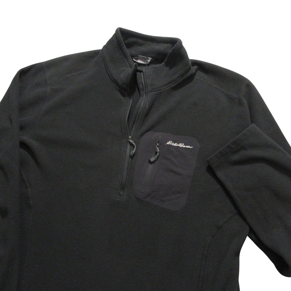 Eddie Bauer Mens Fleece Pullover Sweater L Tall LT Black First Ascent