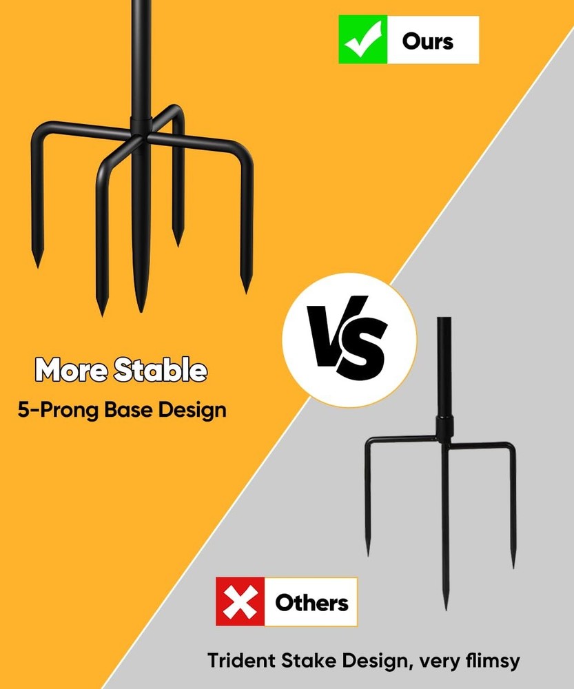 Ardier Adjustable Shooting Target Stand with 5-Prong Base, Large, Black