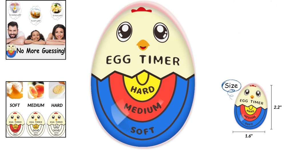 BPA-Free Tricolor Egg Timer for Precise Soft/Hard Boiled Eggs – Fun Kitchen Tool