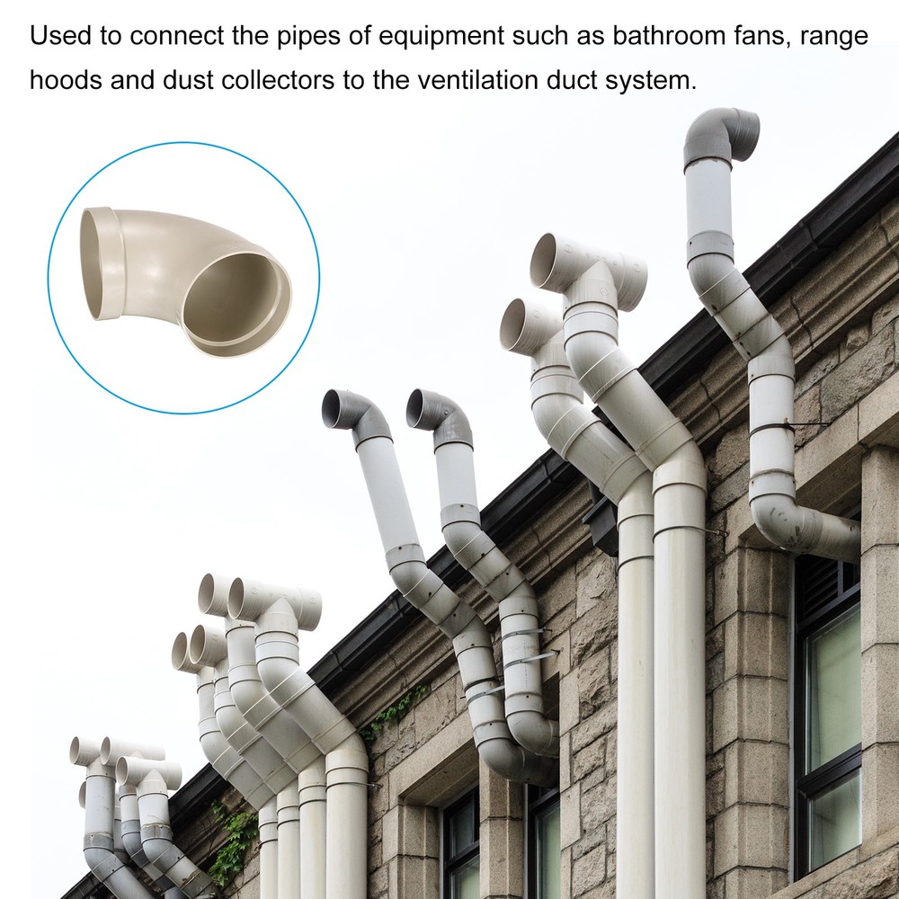 Vent Systems Duct Pipe Connector 90 Degree Elbow 5" ID Ventilation Adapter