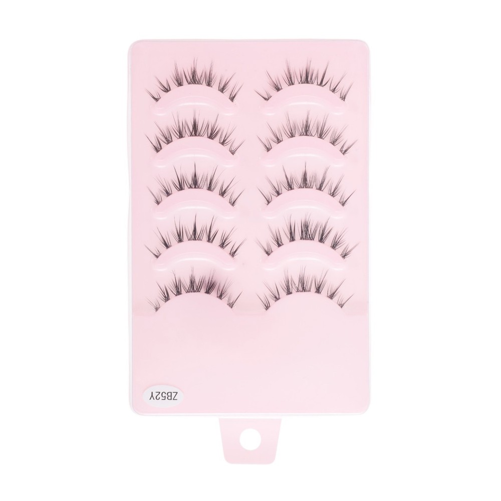 Natural False Eyelashes for Makeup Black ZB52 5 Pair