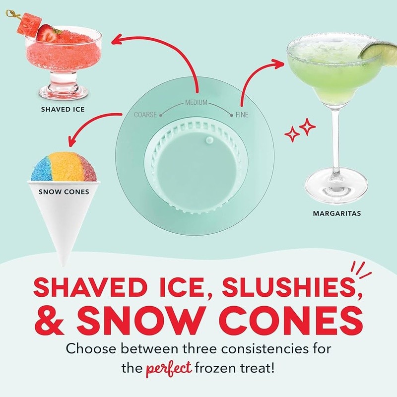 Shaved Ice Maker Snow Cone Machine W/ Serving Pitcher Adjustable Blades New
