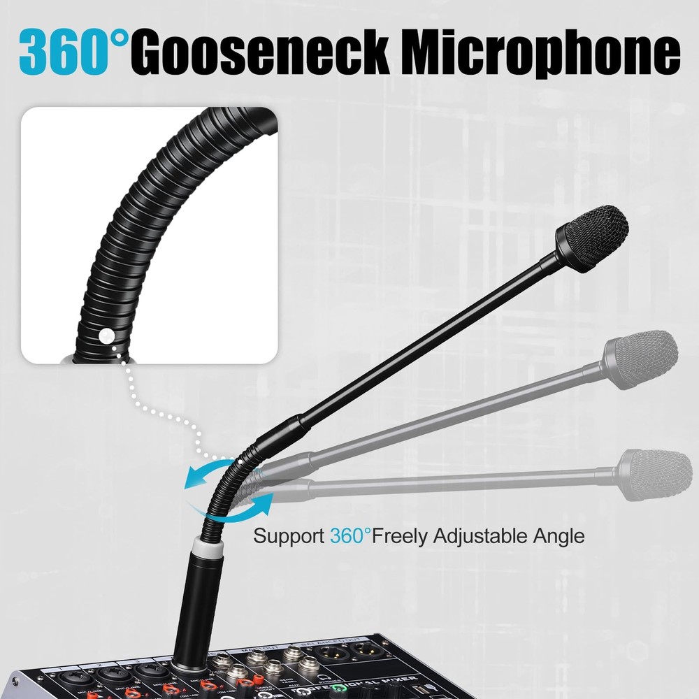 Dynamic Gooseneck Microphone, Professional XLR Wired Dynamic Microphone With ...