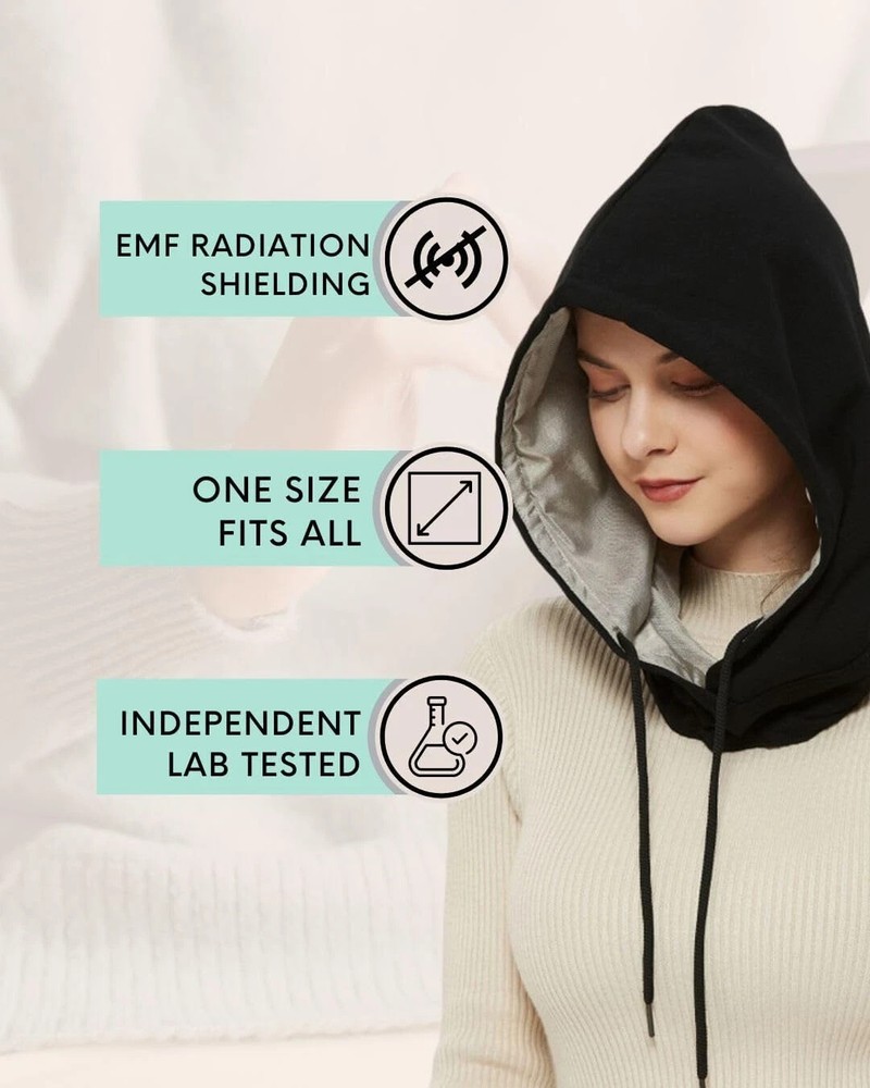 ® EMF Protection Hood, Faraday Hat, 5G Blocking, RF Shielding, Wifi Shield, Brai