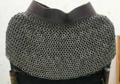 CHAIN MAIL COLLAR 9 MM 18G FLAT RING ALT SOLID RING DOME RIVETED