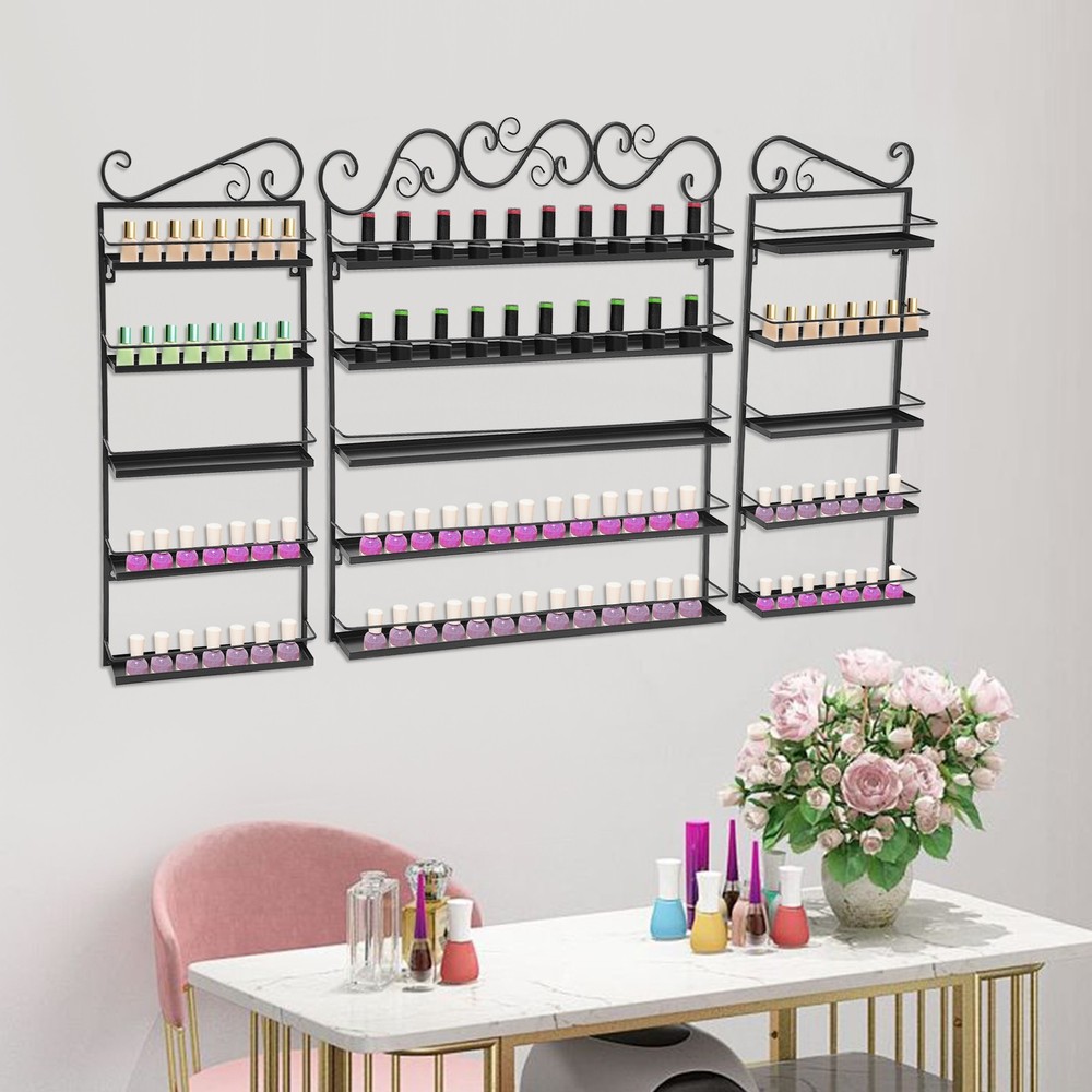 Wall Mounted Nail Polish Racks, Nail Polish Shelves Iron Rectangular NEW