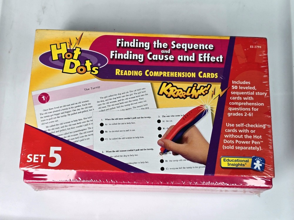 Hot Dots Reading Comprehension Cards Set 5 Finding The Sequence & Cause Effect
