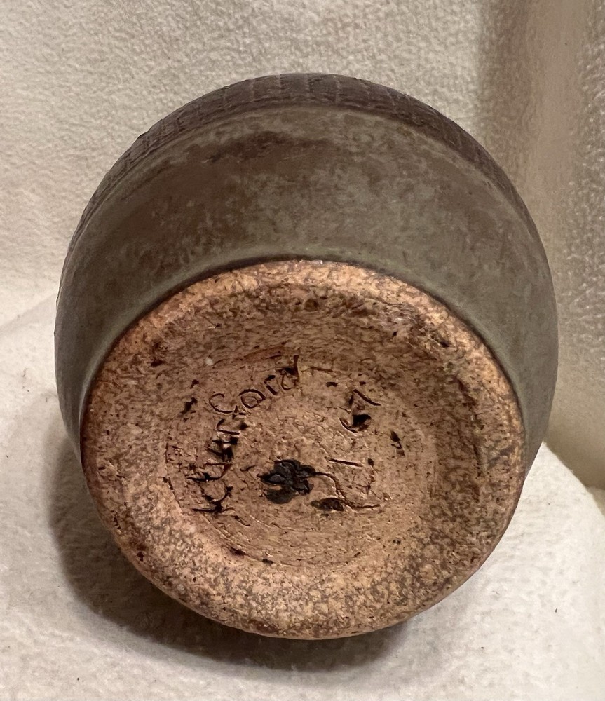 Vintage Studio Pottery Jar with Lid Signed