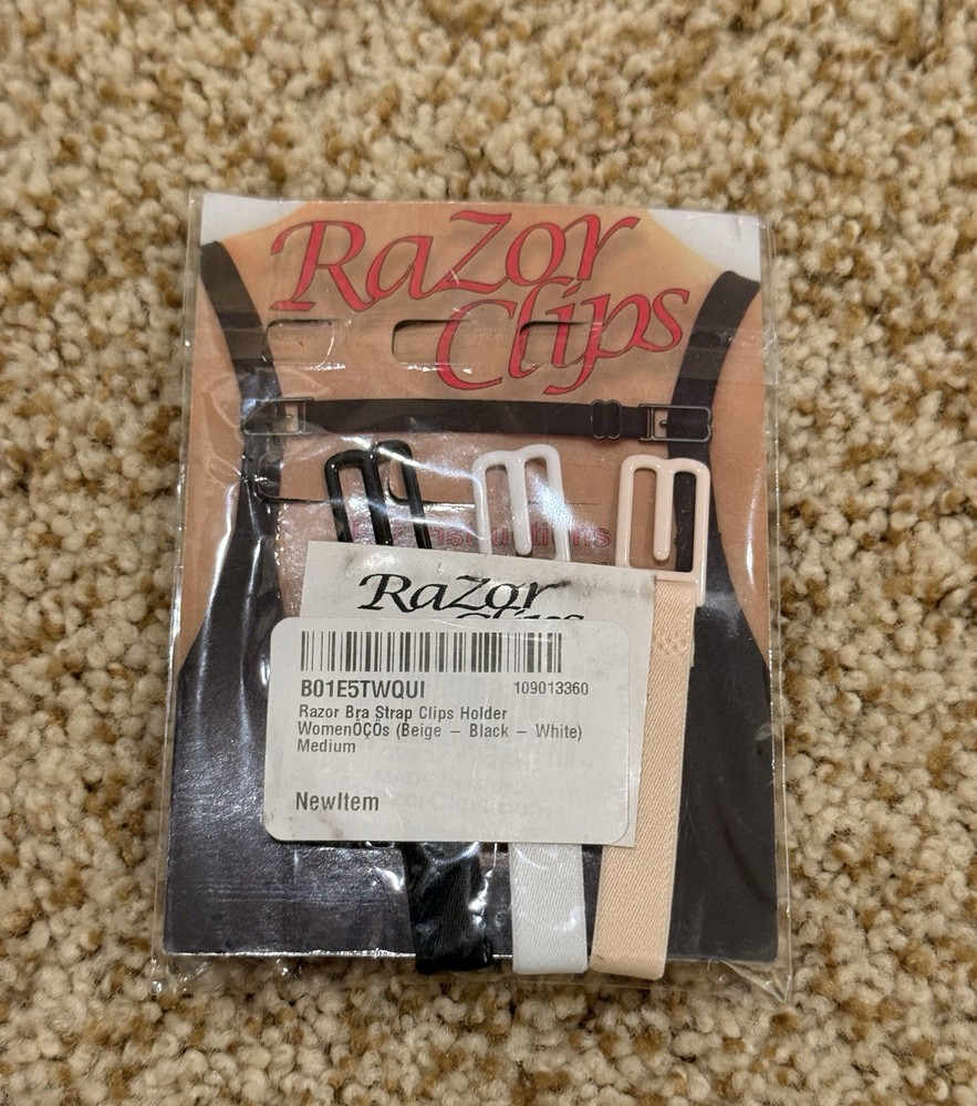 Razor Bra Strap Clip Holder (Beige-Black-White)