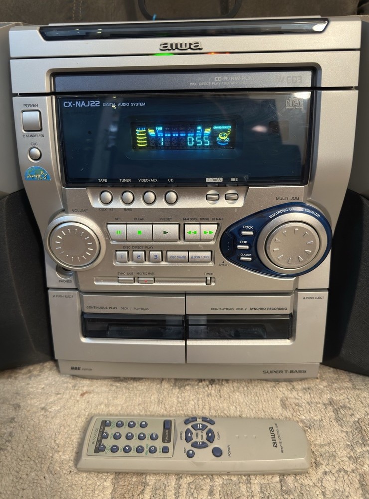 Aiwa CX-NAJ22 Compact Disc Stereo System - Fully Tested & Working