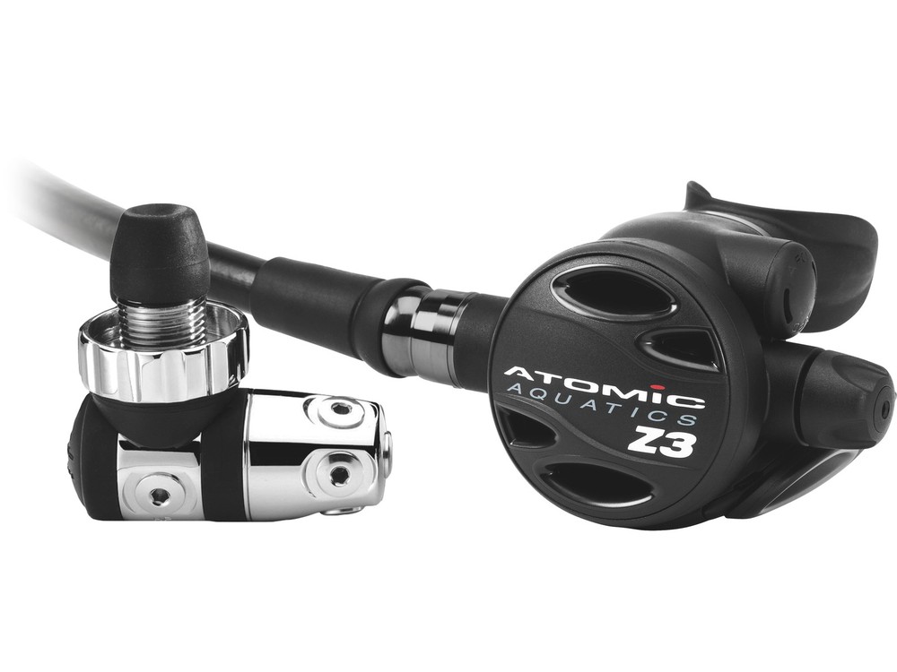 Atomic Aquatics Z3 Regulator Din Set with SS1 Safe Second Titanium, Black