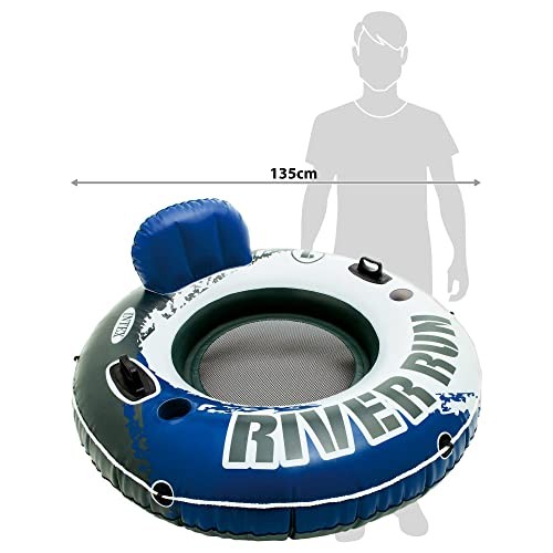 58825EP Inflatable Floating Lounge: Comfortable Backrest – Blue River Run 1
