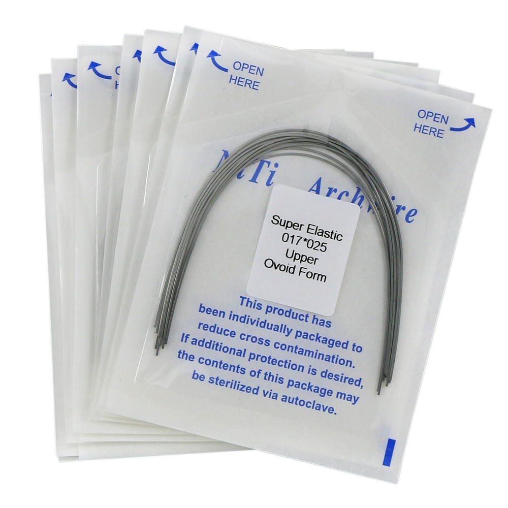 100Pcs Dental Orthodontic Rectangular Arch Wire Niti Super Elastic Ovoid Form