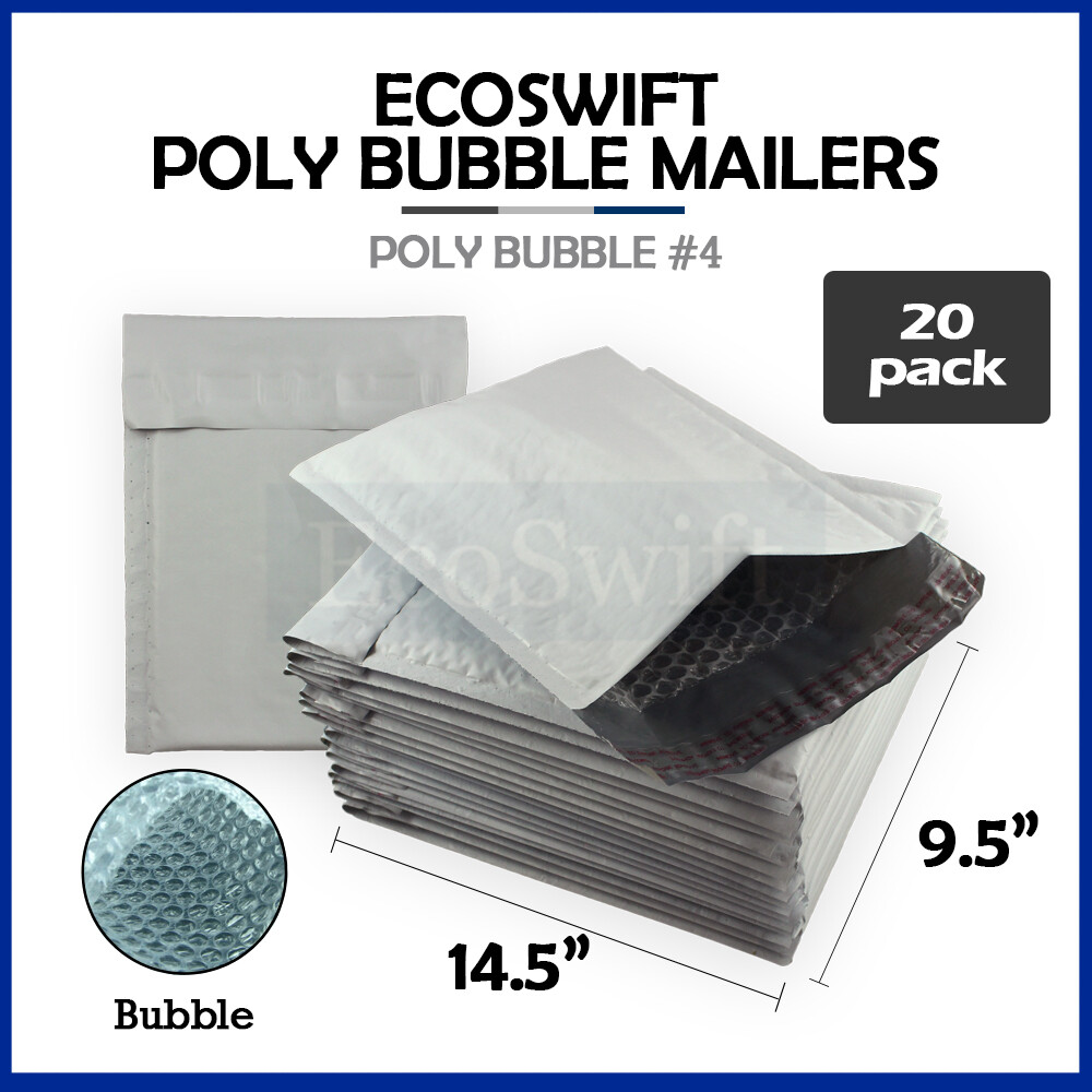 20 #4 9.5 x 14.5 EcoSwift Poly Bubble Mailers Padded Envelope Shipping Bags