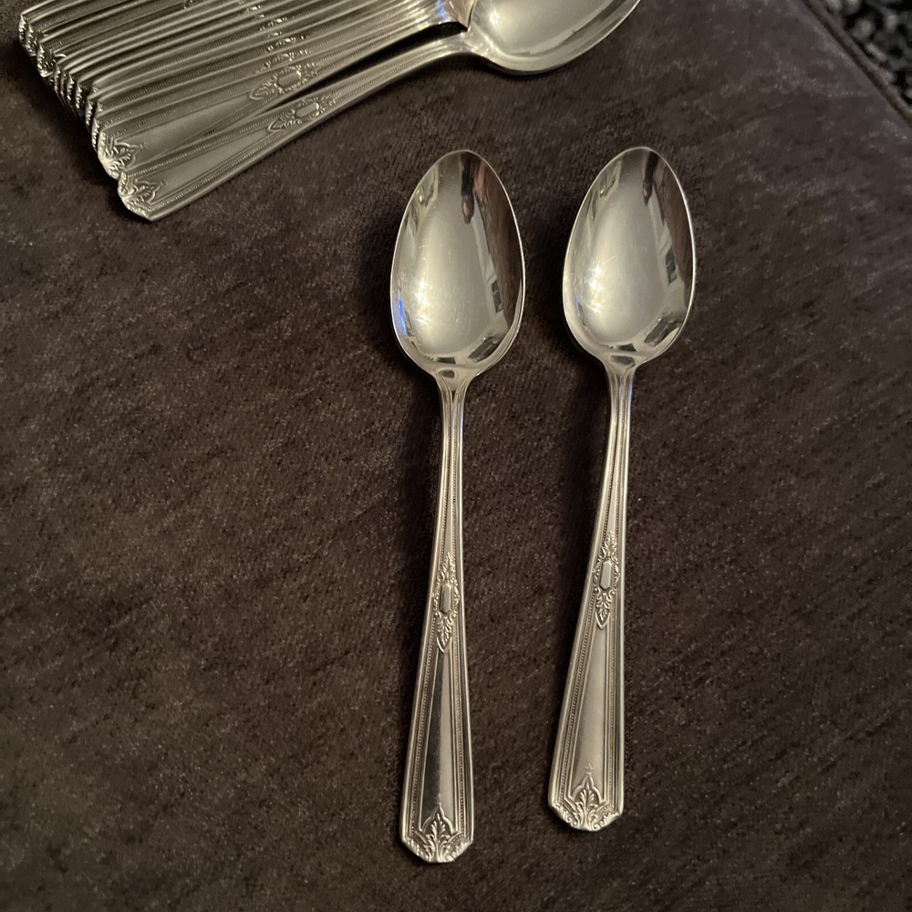 2 R&B Rogers & Bros LYRIC Pattern Silverplate Flatware 6” TEASPOONS 14 Ava