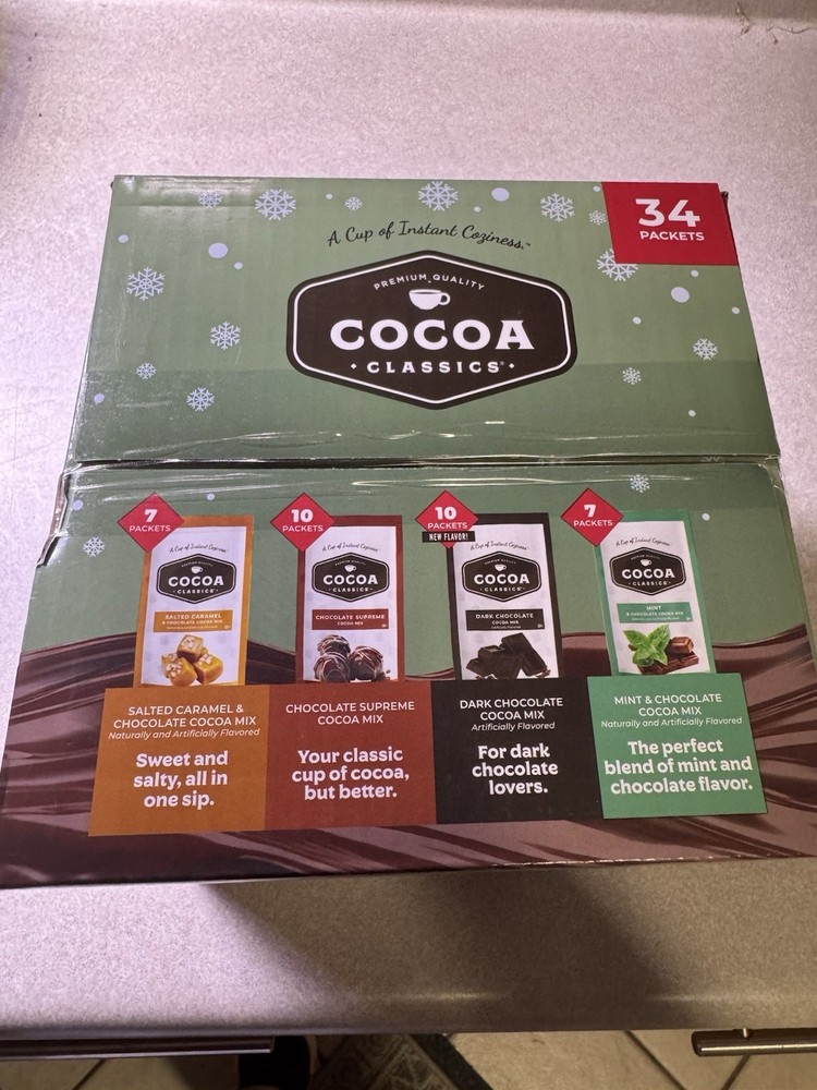 Cocoa Classics Hot Chocolate Variety Pack, 34 Packets, 4 Flavors