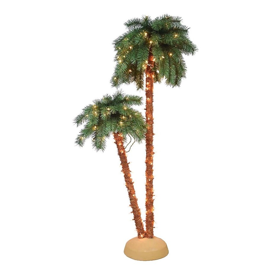 SANTA'S WORKSHOP 6-FT PALM PRE-LIT ARTIFICIAL CHRISTMAS WHITE - Scratch & Dent