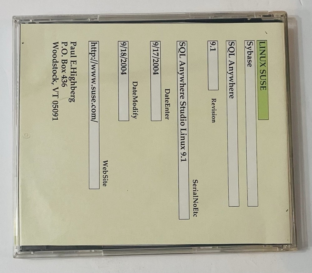 SQL Anywhere Studio Linux v9.0 Developer Edition (2004) Sybase CD Excellent Rare