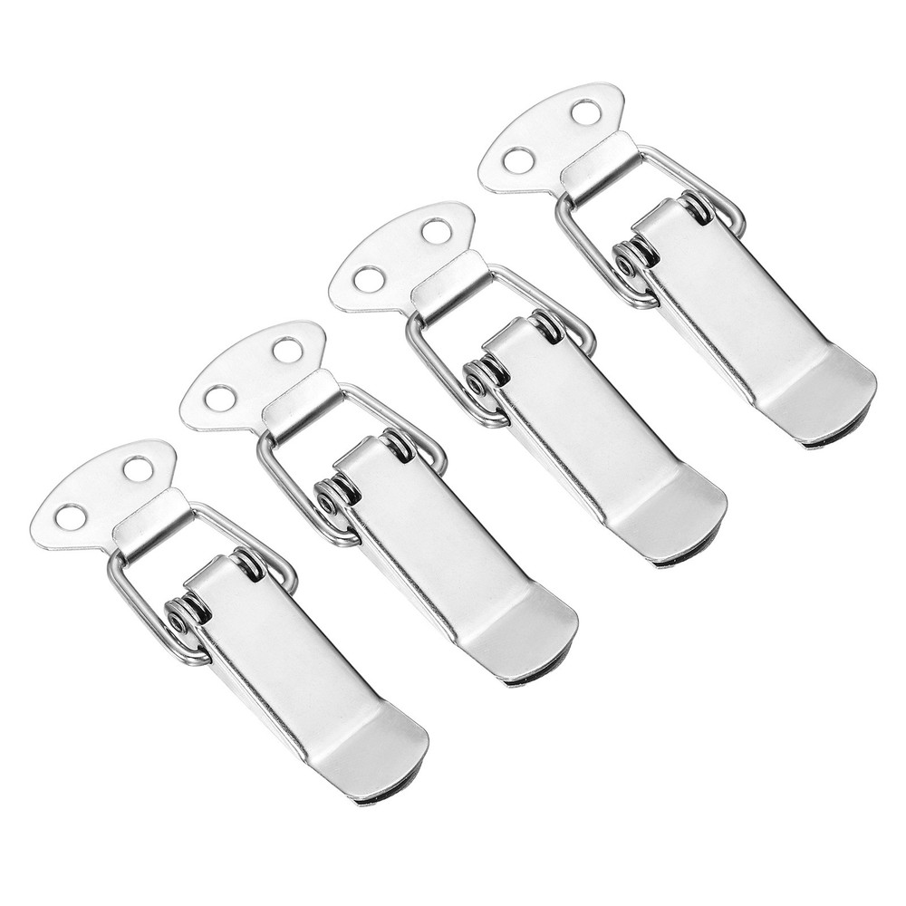 4 Pcs 0.65 Inch Cold-rolled Steel Spring Loaded Toggle Latch, Silver