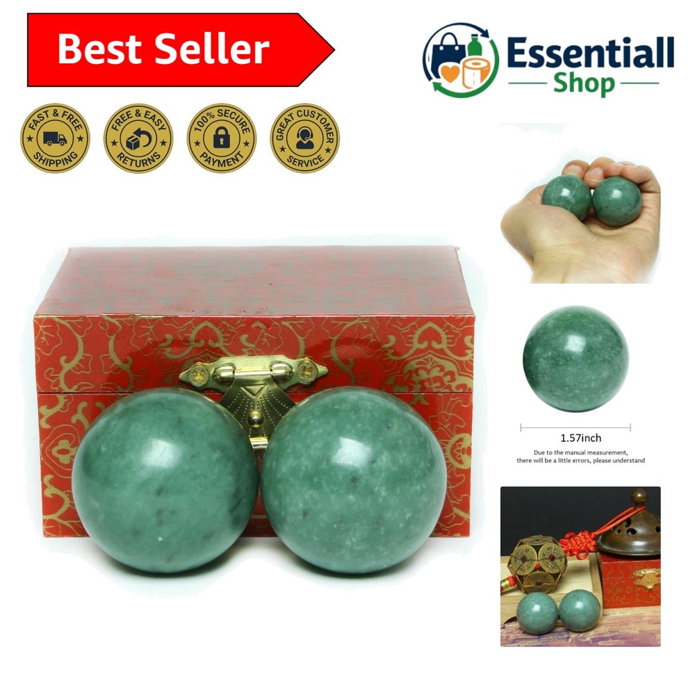 Traditional Chinese Marble Baoding Balls (1.57 Inch) for Stress Relief & Focus