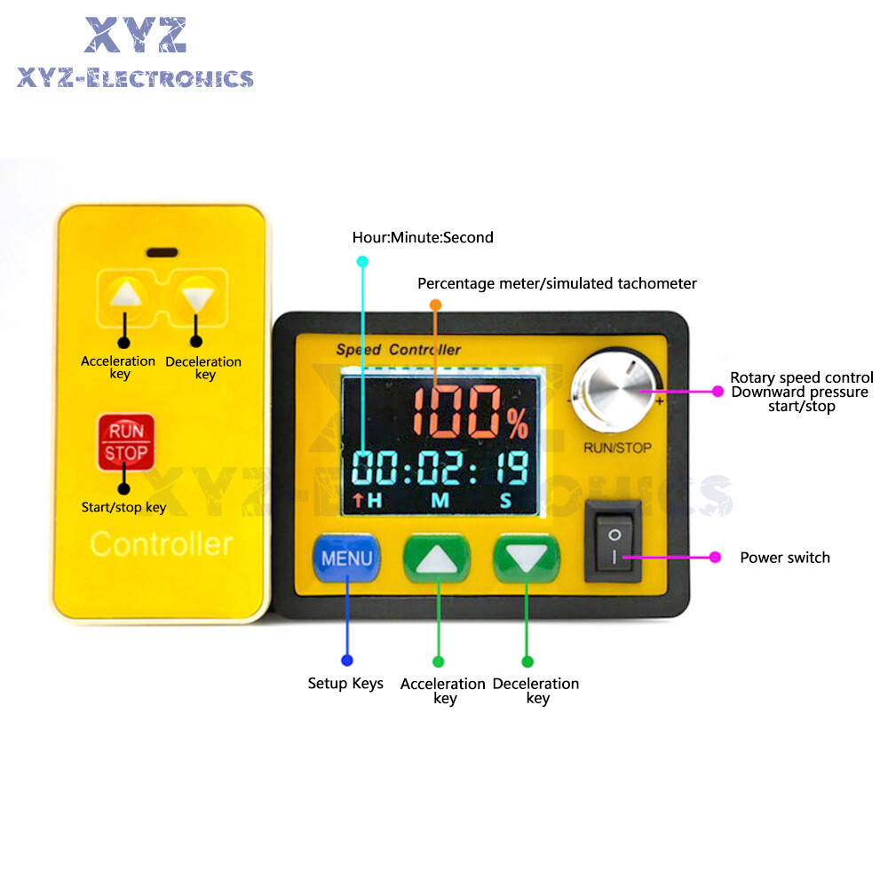 DC6-55V 30A Brush Motor Speed Controller LCD Digital Wireless Remote Control DIY