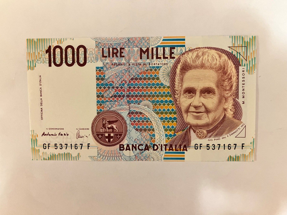 1990 Italy 1000 Lire World Banknote