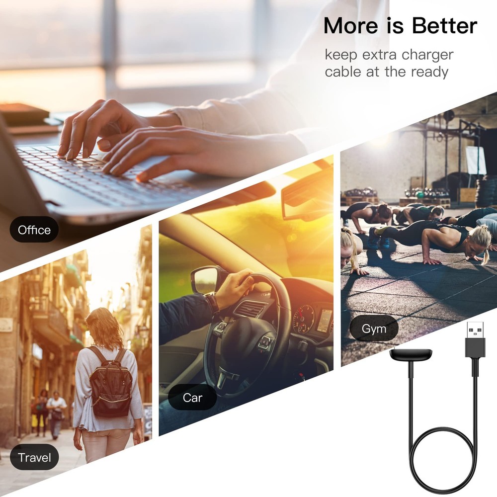Fitbit Charge 6/5/Luxe Charger Cable Replacement, 3.3Ft, 2 Pack