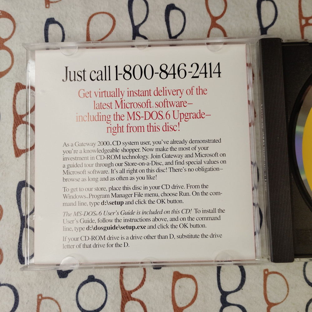 Gateway 2000 Software-Store-On-A-Disc 1993 Windows 3.1 PC CD-ROM w/ MS-DOS 6