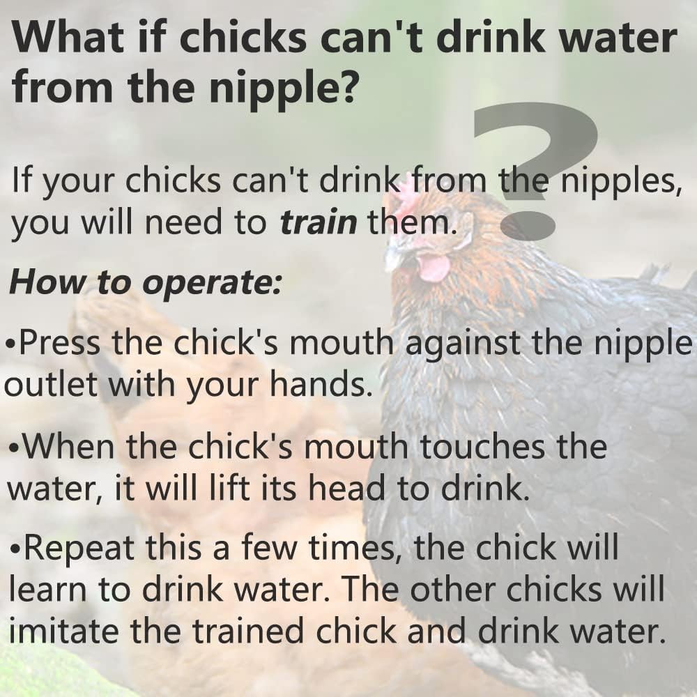 Horizontal Chicken Water Nipples Automatic Poultry Waterer Kit no