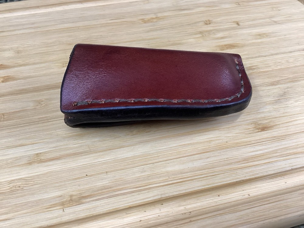 Trapper Size Leather Folding Knife Belt Loop Sheath (Sheath Only)