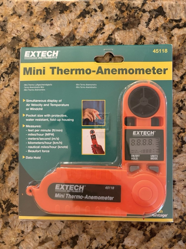 Extech Mini Waterproof Thermo Anemometer - NEW