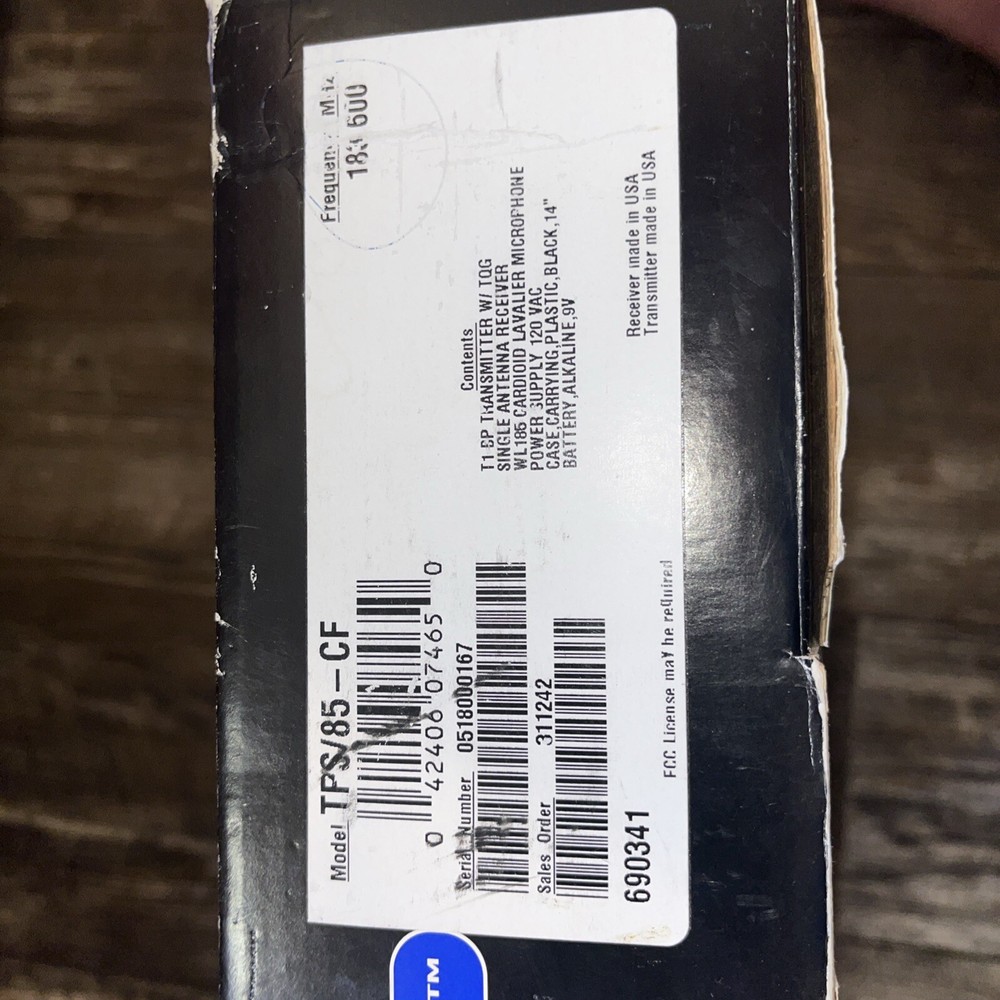 The Presenter Shure TPS/85-CF Lavalier System Band cL