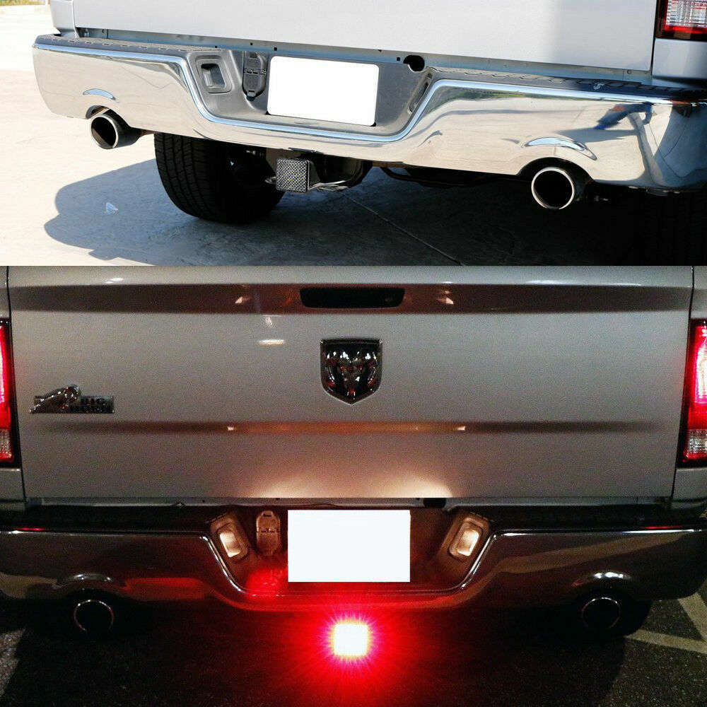 W/Running/Brake/Reverse Red/White LED Towing Hitch Cover Light For 2" Receiver