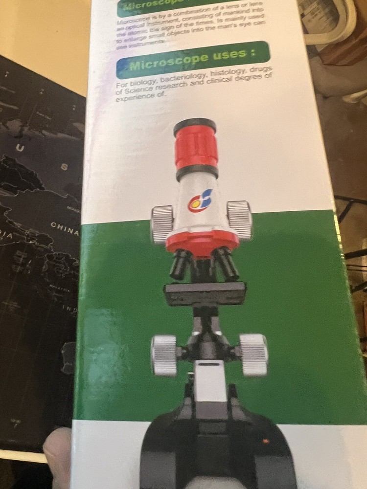 100X-400X-1200X Biology Microscope for Kid Teaching Experimental Microscope Set